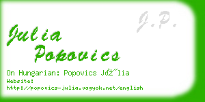 julia popovics business card